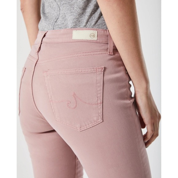 NEW AG Adriano Goldschmied Jeans Legging Ankle Super Skinny Raw Hem Pink Size 27 - Picture 2 of 7
